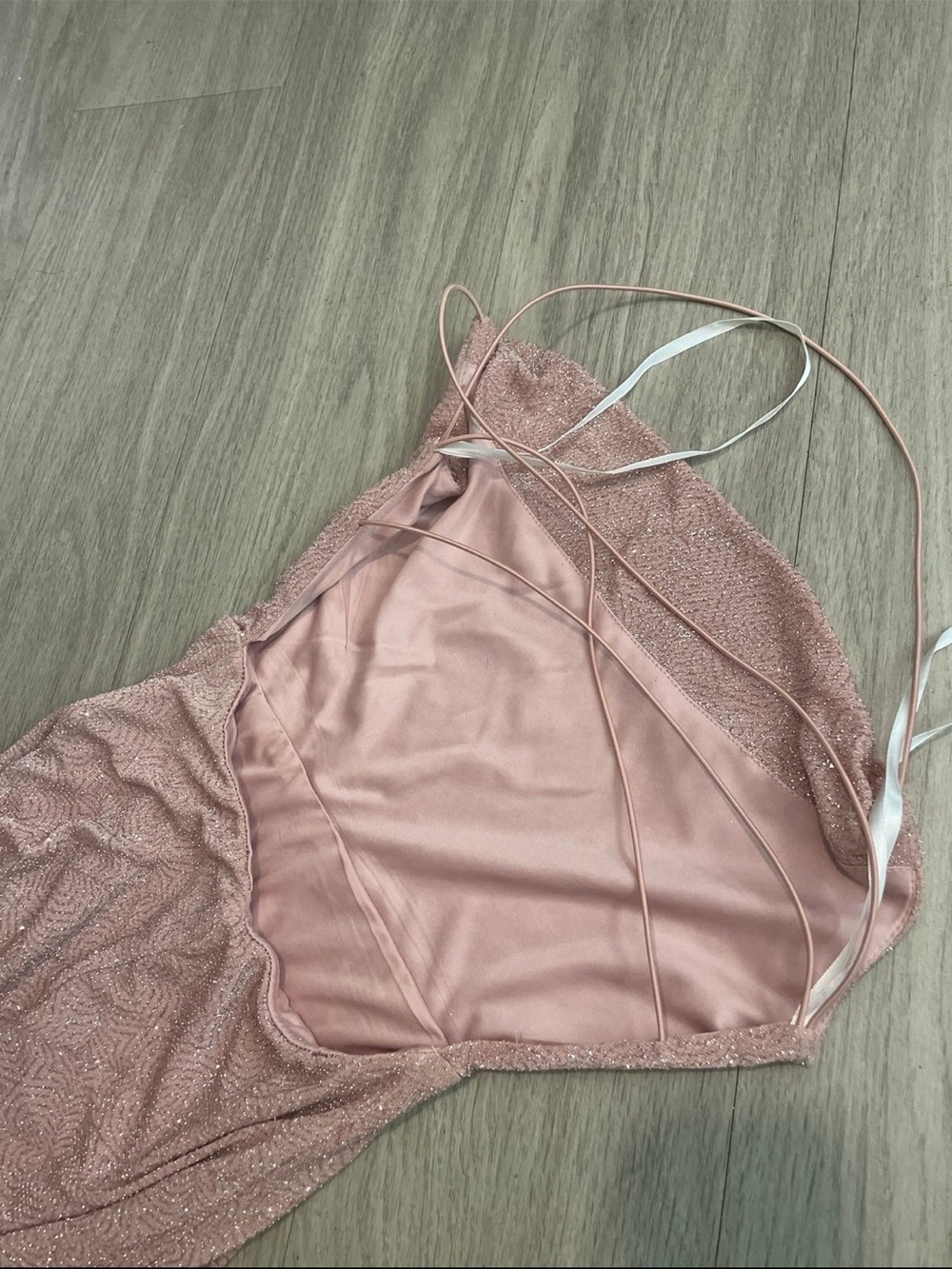 Windsor Blush Sparkle Strapless Maxi Gown with Side Slit - Picture 3 of 4